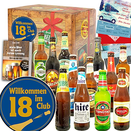 Wilkommen im Club 18 + Geschenke 18. Geburtstag + Biersorten der Welt von ostprodukte-versand