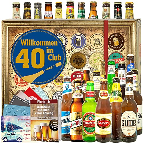 Willkommen im Club 40 ++ Biere der Welt und D 24x ++ Geschenke zum 40 Geburtstag/Advent Kalender 2023 Bier von ostprodukte-versand
