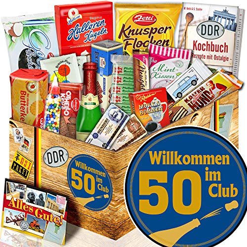 Wilkommen im Club 50 ++ DDR Süßigkeiten Set ++ Geburtstag 50 Partner von FUFSAWS