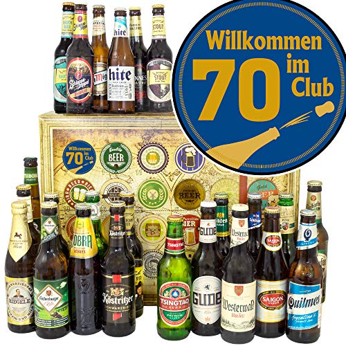 Willkommen im Club 70-24 Biere aus der Welt und D - Geburtstag 70 / Bier Weihnachtskalender 2023 von ostprodukte-versand