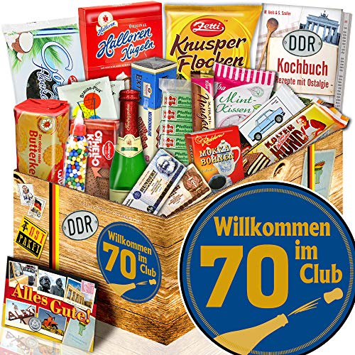 Wilkommen im Club 70 - Geschenk Set Süß DDR - Geschenkidee Geburtstag 70 von Ostprodukte-Versand.de