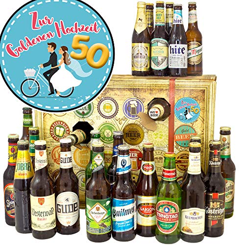 Zur Goldenen Hochzeit + Bieradventskalender 2023 + Biere der Welt und Deutschland von ostprodukte-versand