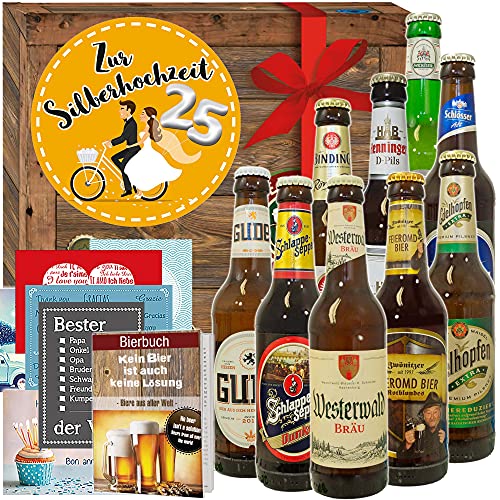 Zur Silberhochzeit - Silberhochzeit Geschenkbox - Deutsches Bierset von ostprodukte-versand