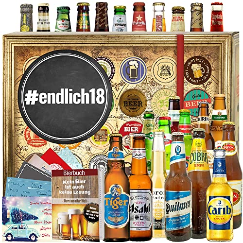 endlich18 / Bier aus aller Welt 24x / Geschenke 18 Geburtstag/Advent Kalender Bier 2023 von ostprodukte-versand