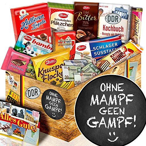 ohne mampf geen Gampf ++ lustige Sprüche Geschenk ++ Präsentkorb Schokolade DDR L ohne mampf geen Gampf ++ lustige Sprüche Geschenk ++ Präsentkorb Schokolade DDR L von ostprodukte-versand