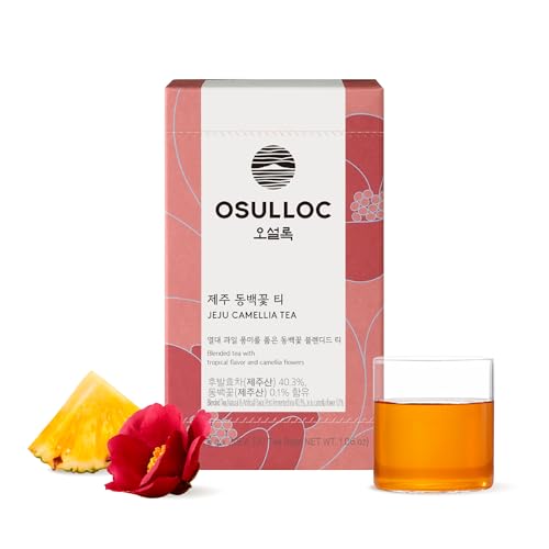Osulloc Kamelienblütentee (tropisch-fruchtige Aromen), Prämie-Mischtee aus Jeju, Teebeutelserie 20 Stück, 1,06 oz, 30 g von Osulloc