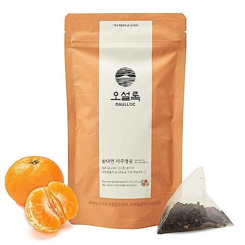 Osulloc Tangerinen tee (erfrischender Jeju-Mandarinengeschmack) | Koreanischer Prämie-Mischteebeutel | Süßer Früchtetee | 20 Teebeutel, 1,27 Unzen von Osulloc