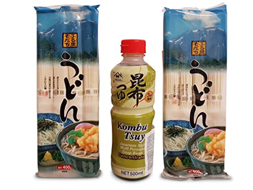 2 x japanische Udon Nudeln, Soba, Ramen-Nudeln, Kombu Tsuyu Sauce Konzentrat Soße Zutaten Grundzutaten von Otsumami-Land.com