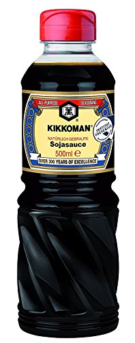 Sojasauce Dunkel, Kikkoman Sojasoße ohne Konservierungsstoffe, Soja-Sauce natürlich gebraut, Shoyu Sauce Soja-Soße für Sushi und Sashimi 500ml von Otsumami-Land.com