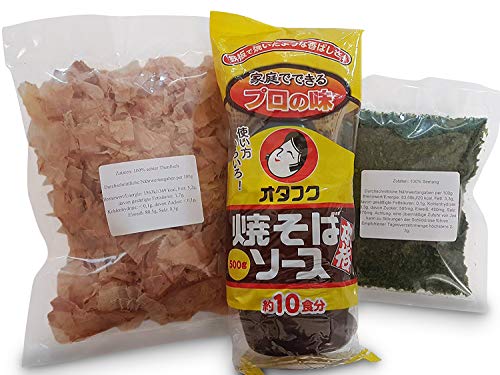 Yakisoba Sauce Soße, Katsuobushi 100% Bonito Flocken Katsu Bonitoflakes, Aonori ko, Okonomiyaki, Takkoyaki, Hiyakko Zutaten, Grundzutaten Rezept, Rezeptvorschlag Yakisoba Sauce Soße, Katsuobushi 100% Bonito Flocken Katsu Bonitoflakes, Aonori ko, Okonomiyaki, Takkoyaki, Hiyakko Zutaten, Grundzutaten Rezept, Rezeptvorschlag von Otsumami-Land.com