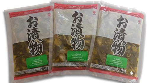 Aokappa Gurken Kappazuke Tsukemono, Fukujinzuke, Shibazuke, Benishouga Beni-Shoga eingelegte Ingwerstifte, Tsukemono, eingelegtes japanisches Gemüse 3 x 200g von Otsumami-Land