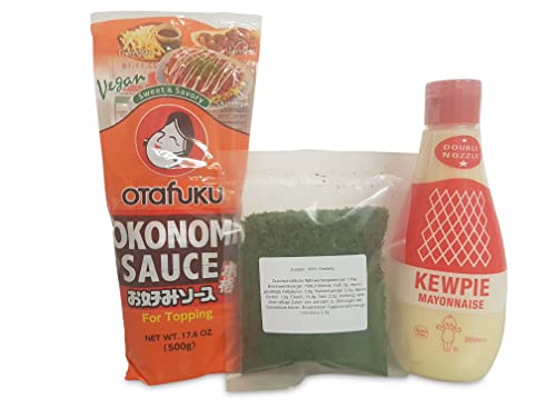 Okonomiyaki Zutaten 500g Okonomi-Sauce Soße, 355ml japanische Mayonnaise QP Kewpie, 10g Aonori Grundzutaten Okonomiyaki Zutaten 500g Okonomi-Sauce Soße, 355ml japanische Mayonnaise QP Kewpie, 10g Aonori Grundzutaten von Otsumami-Land