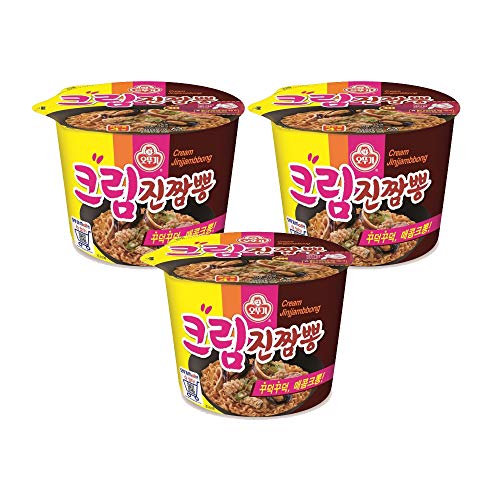 [Ottogi] Cream Jin Jjambbong Würzige Meeresfrüchte Cup Nudel (3 Stück) / Korean Food / Korean Ramen / Korean Nudel Suppe (Overseas Direct Shipment) von Ottogi
