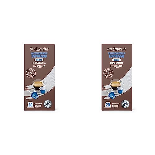 by Amazon Kaffeekapseln Espresso Decaf, Geeignet für Nespresso Maschinen, 20 Stück (1er-Pack) (Packung mit 2) von by Amazon