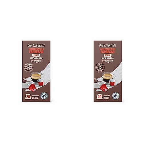 by Amazon Kaffeekapseln Espresso Forte, Geeignet für Nespresso Maschinen, 20 Stück (1er-Pack) (Packung mit 2) von by Amazon