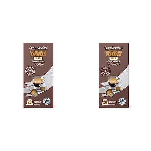 by Amazon Kaffeekapseln Espresso Mild, Geeignet für Nespresso Maschinen, 20 Stück (1er-Pack) (Packung mit 2) von by Amazon