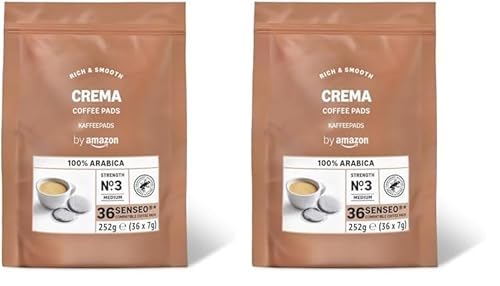 by Amazon Kaffeepads Crema 100% Arabica, Geeignet für Senseo Maschinen, 36 Stück (1er-Pack) (Packung mit 2) von by Amazon