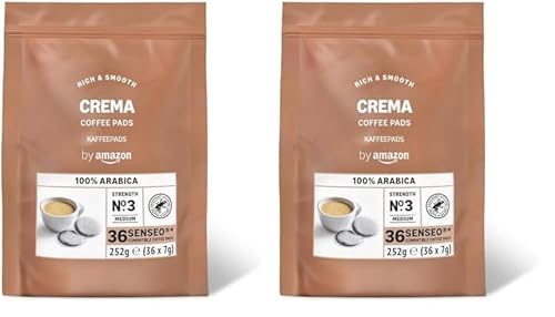 by Amazon Kaffeepads Crema 100% Arabica, Geeignet für Senseo Maschinen, 36 Stück (1er-Pack) (Packung mit 2) von by Amazon