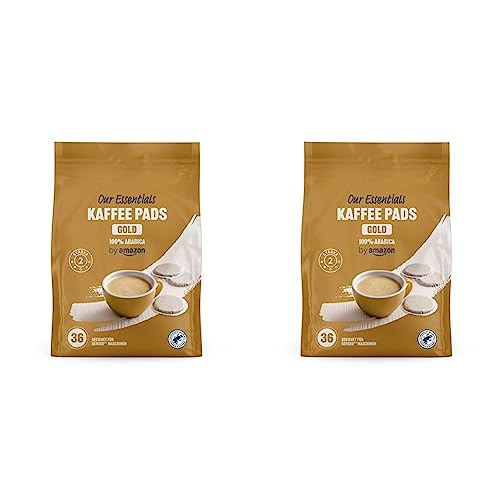 by Amazon Kaffeepads Gold 100% Arabica, Geeignet für Senseo Maschinen, 36 Stück (1er-Pack) (Packung mit 2) von by Amazon