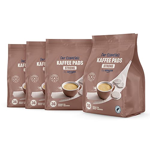 by Amazon Kaffeepads Strong, Dunkle Röstung, Geeignet für Senseo Maschinen, 36 Stück, 4er-Pack von by Amazon