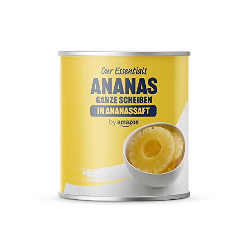 by Amazon Ananas, ganze Scheiben in Ananassaft, 560g (1er-Pack) von by Amazon