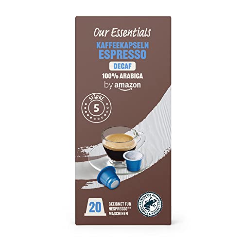Our Essentials by Amazon Kaffeekapseln Espresso Decaf, Geeignet für Nespresso Maschinen, 20 Stück (1er-Pack) von Our Essentials by Amazon