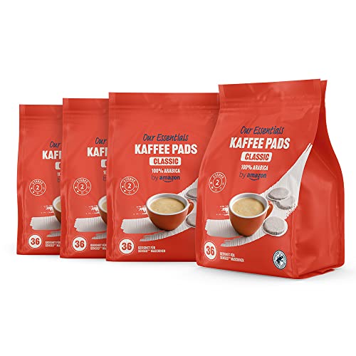 by Amazon Kaffeepads Classic 100% Arabica, Geeignet für Senseo Maschinen, Mittlere Röstung, 36 Stück, 4er-Pack von by Amazon