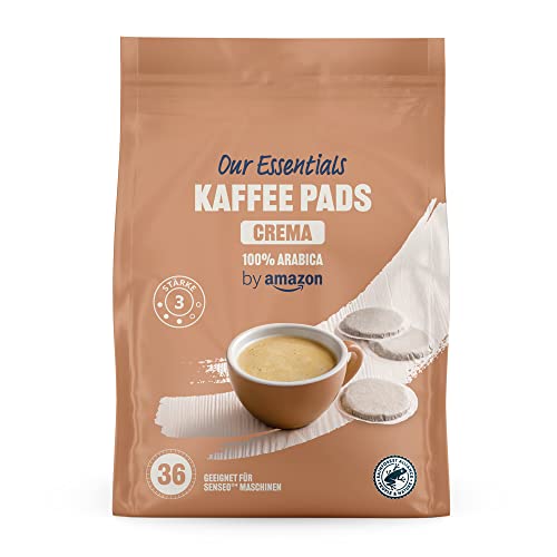 Our Essentials by Amazon Kaffeepads Crema 100% Arabica, Geeignet für Senseo Maschinen, 36 Stück (1er-Pack) von Our Essentials by Amazon