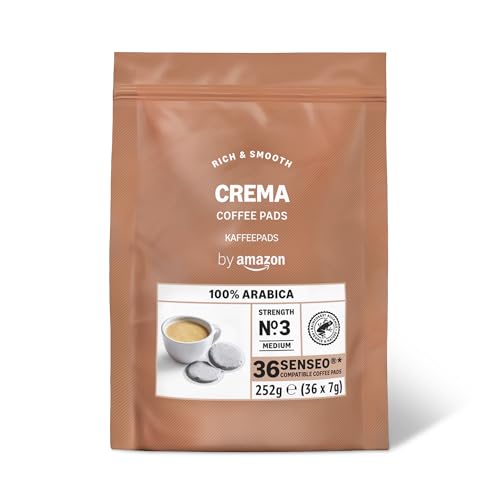 by Amazon Kaffeepads Crema 100% Arabica, Geeignet für Senseo Maschinen, Mittlere Röstung, 36 Stück, 1er-Pack by Amazon Kaffeepads Crema 100% Arabica, Geeignet für Senseo Maschinen, Mittlere Röstung, 36 Stück, 1er-Pack von by Amazon