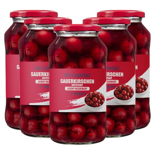 by Amazon Sauerkirschen entsteint und leicht gezuckert, 680g (Packung mit 5) von by Amazon