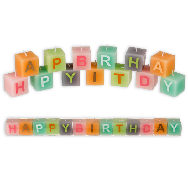 Geburtstagskerzen mit Aufschrift, Happy Birthday, 13 Kerzen von Out of the blue KG