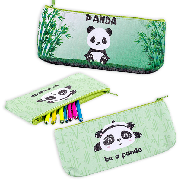 Panda Federmäppchen aus Kunststoff, 21cm x 9,5cm, Kleingeschenk Kindergeburtstag von Out of the blue KG