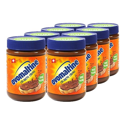 Ovomaltine Crunchy Cream Brotaufstrich - einzigartig knusprige Schoko-Creme ohne Palmöl - süßer Aufstrich mit knusprigen Ovomaltine Stückchen - hergestellt in der Schweiz (8 x 380g) von Ovomaltine