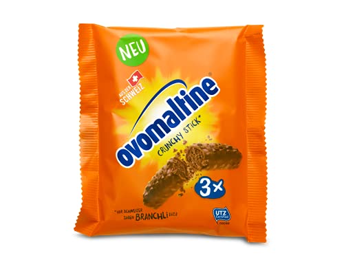 Ovomaltine Crunchy Stick Schoko-Riegel aus Schweizer Vollmilch Schokolade mit Ovomaltine-Creme, Reiscrispies und feinstem Kakao-Pulver, nachhaltig und zertifiziert alt (3 x 22g) von Ovomaltine
