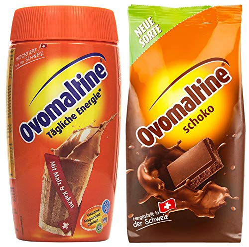 Probierpaket Ovomaltine Getränkepulver 2er Pack, 450 g Schokopulver, 500 g Dose Cassic Pulver von Ovomaltine