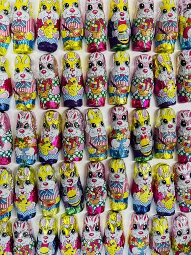 12 bunte Osterhasen aus Milchschokolade mit Milchcremefüllung I 85g I mini Osterhasen aus Schokolade I Ostersüßigkeiten I Oyoy Osterschokolade I Schokoladengeschenk Ostern von OYOY