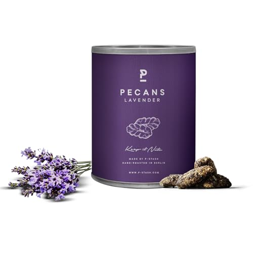 P-STASH Pekannuss Honig Lavendel, Edle Pekannüsse 50g, fettfreie Trommelröstung, Nussmischung mit einzigartigen Gewürzkombinationen, Premium Nuts made in Berlin von P-Stash
