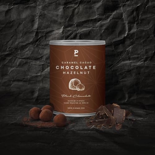 P-Stash Piemonteser Haselnüsse geröstet Dunkle Schokolade mit Karamell & Kakao Mini 4 x 60g I Vegan I Nüsse von Hand geröstet I Premium Knabberartikel von P-Stash