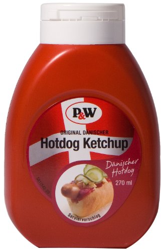 P&W Hot Dog Ketchup, 8er Pack (8 x 270 ml Flasche) von P&W