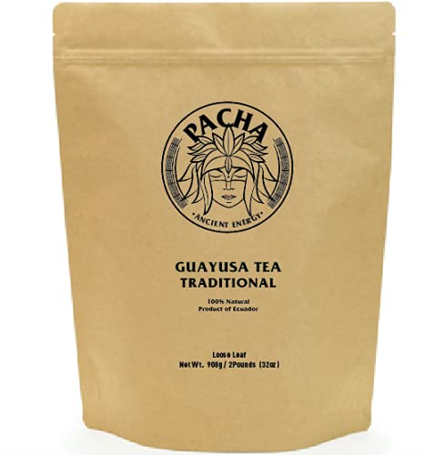 Guayusa Lose-Blatt-Tee von Pacha – 900 g | 66 mg Koffein pro Portion | saubere und ausgewogene Energie | Steigerung der Leistung und geistige Klarheit | Alternative zu Kaffee, grünem Tee | von PACHA ANCIENT ENERGY