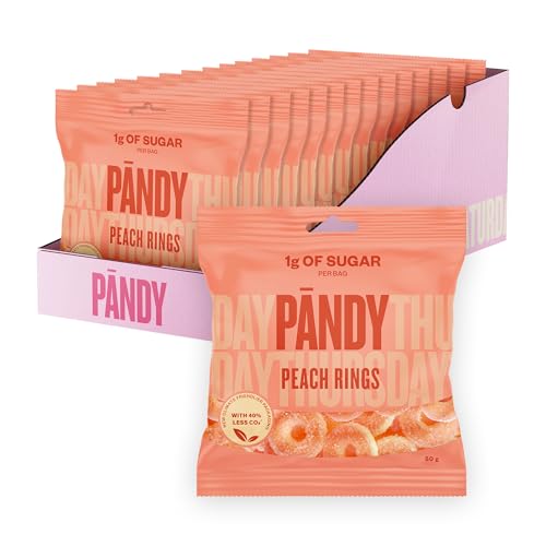 PÄNDY Peach Rings Low Carb Süßigkeiten 14 Beutel - Schwedische Süßigkeiten-Mischung - Gesunde Süßigkeiten - Schaum-Gelee-Süßigkeiten ohne Zucker - Pfirsichgeschmack Diät-Keto Gummibärchen 14 x 50g PÄNDY Peach Rings Low Carb Süßigkeiten 14 Beutel - Schwedische Süßigkeiten-Mischung - Gesunde Süßigkeiten - Schaum-Gelee-Süßigkeiten ohne Zucker - Pfirsichgeschmack Diät-Keto Gummibärchen 14 x 50g von PÄNDY