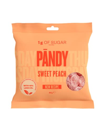 PANDY Candy Sweet Peach – Gummibonbons, nur 1 g Zucker und 80 Kalorien, 14 x 50 g von PÄNDY
