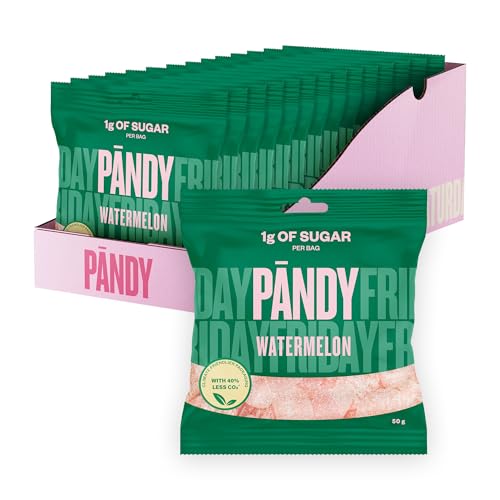 PANDY Low Carb Süßigkeiten - Gesunde Süßigkeiten – Saure WASSERMELONE-Drops – süß-saure Wassermelonen-Fruchtgummis, nur 1 g Zucker und 85 Kalorien, 14 × 50 g PANDY Low Carb Süßigkeiten - Gesunde Süßigkeiten – Saure WASSERMELONE-Drops – süß-saure Wassermelonen-Fruchtgummis, nur 1 g Zucker und 85 Kalorien, 14 × 50 g von PÄNDY