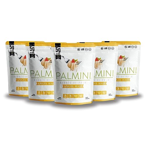 Palmini Angel Hair Pasta – Spaghetti - Palm Herzen - kalorienarm - Low Carb - Keto - Vegan | GVO-frei - Glutenfrei - Zuckerfrei - 338g | (6er Packung) von PALMINI