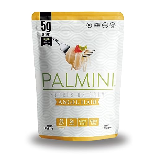 Palmini Angel Hair Pasta – Spaghetti - Palm Herzen - kalorienarm - Low Carb - Keto - Vegan | GVO-frei - Glutenfrei - Zuckerfrei - 338g Palmini Angel Hair Pasta – Spaghetti - Palm Herzen - kalorienarm - Low Carb - Keto - Vegan | GVO-frei - Glutenfrei - Zuckerfrei - 338g von PALMINI