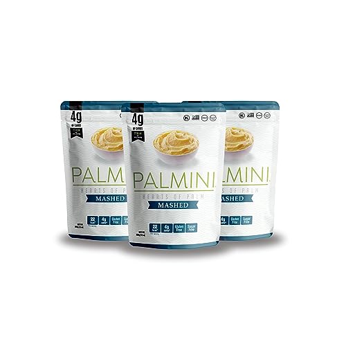 Palmini Püree - Palm Herzen - kalorienarm - Low Carb - Keto - Vegan | GVO-frei - Glutenfrei - Zuckerfrei - 338g | (3er Packung) von PALMINI