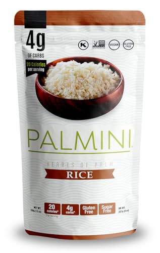 Palmini Reis – Palm Herzen - kalorienarm - Low Carb - Keto - Vegan | GVO-frei - Glutenfrei - Zuckerfrei - 338g von PALMINI