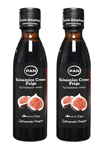 Premium Balsamico Creme Feige | mit natürlichem Zucker | griechischer fruchtiger Feigen Balsamico | 2x 250 ml Flasche von PAN