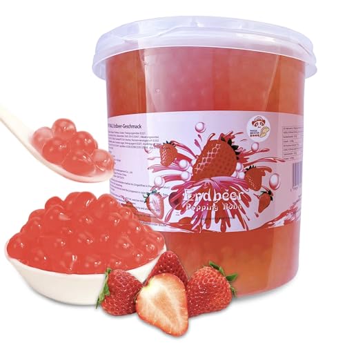 3KG Bubble Tea Perlen Erdbeere - Bubbletea Boba Perlen Set- Natur&Vegan- Bubble Tea Perlen Bubbles - Super Ideen zum Selber Machen Bubble Tea und Fantastische Boba Partys 3KG Bubble Tea Perlen Erdbeere - Bubbletea Boba Perlen Set- Natur&Vegan- Bubble Tea Perlen Bubbles - Super Ideen zum Selber Machen Bubble Tea und Fantastische Boba Partys von PANDA MEISTER