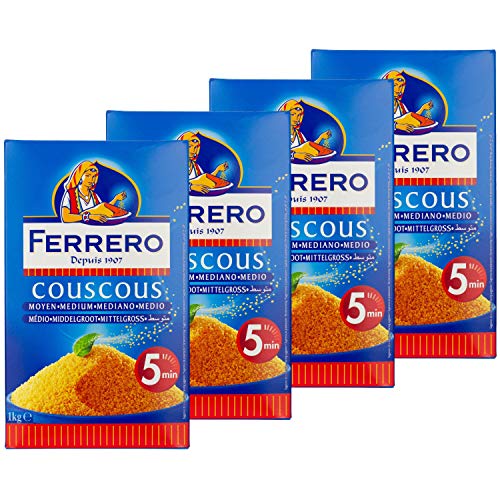 Ferrero - Premium Couscous mittlere Körnung im 4er Set á 1 kg Packung von PANZANI SAS